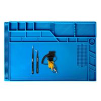 Kaisiking 4 Pcs Large Soldering Mat Set Silicone Repair Mat Placing Screws with Anti-Static Wrist and 2 Tweezers Computer Repair Mat for Soldering, Electronics Repair,Size 21.6 x 13.8 Inch