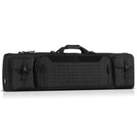Savior Equipment Urban Warfare Tactical Double Carbine Long Rifle Bag Gun Case Firearm Backpack w/Pistol Handgun Case - 55 Inch Obsidian Black