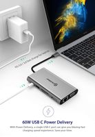 UtechSmart USB C Hub, 11 in 1 USB C Adapter with Gigabit Ethernet Port, PD Type C Charging Port, 4K HDMI, VGA, SD TF Card Reader, 4 USB Ports and Audio Mic Port Compatible for MacBook, ChromeBook More