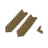 Geesatis 30 PCS Green Bronze Book Corner Protector Album Notebook Corner Cover Pads, Iron, 1.1" X 0.8"