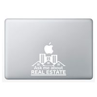 Crazy4Decals Ask ME About Real Estate Decal Vinyl Sticker for Laptop Notebook MacBook Air/Pro Dell HP Walls Windows, Computers, Water Bottles and More (White / 8")