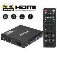 Media Player, 2 HDMI Ports 1080P Full-HD Portable Digital Player, Play Video and Photos with USB Drive/SD Cards/HDD/External Devices, HDMI/AV/VGA Output