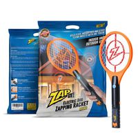 ZAP IT! Mini Bug Zapper - Rechargeable Mosquito, Fly Killer and Bug Zapper Racket - 4,000 Volt - USB Charging, Super-Bright LED Light to Zap in The Dark - Safe to Touch (Orange)