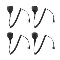 4 Pack Maxtop APM250-K2 IP56 Waterproof Shoulder Speaker Microphone for Kenwood TK-2360 TK-3360 TK-2312 TK-3312