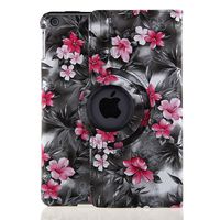 TOPCHANCES iPad Air 2 Case(2014 Release),360° Rotating Ultra Lightweight PU Leather Stand Smart Cover Case with Auto Sleep/Wake Feature and Stylus Pen for iPad Air 2 A1566/A1567 (Black Camellia)