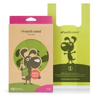 Earth Rated Poop Bags, Dog Waste Bags with Easy Tie Handles, Lavender-Scented, Completely Leak-Proof, Fits Standard Sized Cat Litter Scoops, 7 x 13.5 Inches, Easy Dispensing, 120 Bags