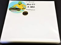 100 6mil Mid Fit No Flap LP Outer Sleeves - 12" 33rpm Dj Vinyl Record Album Plastic Covers - 12 3/4" x 12 3/4" Polyethylene Poly Bags (+ 1 Free Dj Magnet)