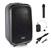 Pyle 12 Inch Full Range Portable Bluetooth Karaoke Loudspeaker, Karaoke Microphone, Built-in Rechargeable Battery with FM Radio. (PWMA1225BT)
