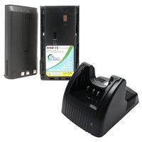 2 Pack - Replacement for Kenwood TK-3102 Battery + Charger - Compatible with Kenwood KNB-14 KNB-15 Two-Way Radio Battery and Charger (1200mAh 7.2V NI-CD)