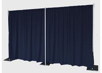 AK-Trading 8ft x 5ft Polyester Fabric Backdrop Background Drapes for Pipe and Drape - Navy