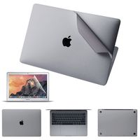 JRCMAX 5-in-1 Skin Sticker for MacBook Pro 15" Touch Bar (A1707/A1990),3M Vinyl Decal Top + Bottom + Touchpad + Palm Rest + Screen Protector-Gray