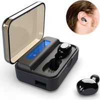 Bluetooth Earbuds Wireless Earbuds V5.0 Stereo Noise Cancelling Headphones Mini Earphones Auto Pairing Headset with Charging Case LED Display Mic Compatible with Android Samsung iPhone Cell Phone iPad