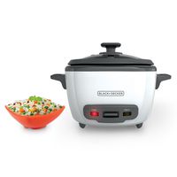 Black+Decker RC514 14-Cup Cooked/7-Cup Uncooked Rice Cooker and Food Steamer, White