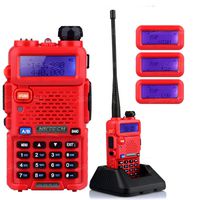 NKTECH UV-5R Plus VHF UHF Tri-Power High/Mid/Low 8W 4W 1W Dual Band 136-174/400-520MHz Two Way Radio Ham Transceiver Walkie Talkie 1800mAh Batteries Warranty Red