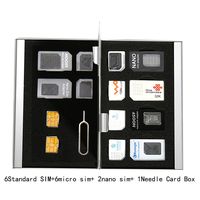 Myymee 6 Standard SIM Card Holders + 6 Micro Sim Card Holders+ 2 Nano Sim Card Holders,Metal Aluminum alloy SD Card Holder Case Mobile Phone Memory Card Storage Case Silver