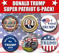 Donald Trump Super Patriot 6-pack - Six of my Most Popular Buttons - Inauguration - Gold Commander in Chief - Deplorables - Trump Train - Captain America - I Voted Trump - Pins - Badges