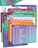 Keto Cheat Sheet Magnets 16 Pcs, Keto Diet for Beginners, Quick Guide Keto Products for 228 Keto Foods and Snacks, Incl. 1 Dry Erase Marker, Keto Friendly Cookbook Recipe, List of 488 Food