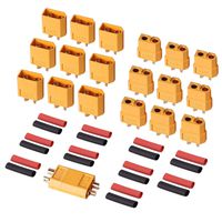 AUTOUTLET 20PCS XT60 Bullet Connectors Plugs Male & Female with Heat Shrink for RC Car/Boat/LiPo Battery