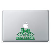 Crazy4Decals Ask ME About Real Estate Decal Vinyl Sticker for Laptop Notebook MacBook Air/Pro Dell HP Walls Windows, Computers, Water Bottles and More (Light Green / 6")
