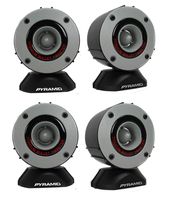 4) New Pyramid TW28 3.75" 600W Super Car Audio Horn Bullet Aluminum Tweeters
