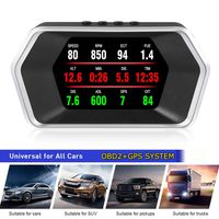 4" 2019-2020 Latest Version Head-up Display HUD OBD2 GPS Dual Speedometer System Mileage Diagnostic Auto Obd2 Data Flow Alarm Overspeed Temperature Water/Pressure Turbine Compatible for All Vehicles