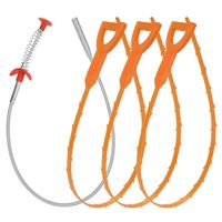 4 Pack Hair Drain Clog Remover, Ishua Drain Snake Cleaning Tool Multi-tooth Drain Snake Efficiently Catches Hair 19.3 Inch Plastic Drain Cleaner Removal Sink Bathtub Toilet Hook Catcher