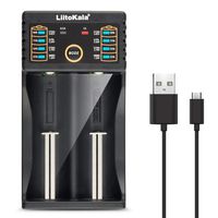 2-Bay Smart Battery Charger，Smart Multifunctional USB Battery Charger for 18650 26650 14500 16340 10440 RCR123,3.2V LiFePO4,1.2V Ni-MH Ni-Cd AA With 2 LED Indicators