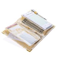 Sonic Server 5x8 Marble Server Book Organizer with Magnetic Pockets, Zipper Pouch & Pen Holder for Waitress Waiter Waitstaff | Fits Apron Holds Guest Checks Money Receipts Order Pad (Yellow)