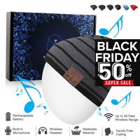 Bluetooth Beanie Hat, Winter Music Cap with HD Stereo Headset Wireless Headphones, Bluetooth Cable Knit Beanie for Sports, Built-in Mic Washable