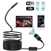 Wireless Inspection Camera, METALBAY WiFi Endoscope Waterproof 720P HD Snake Camera with 8 Adjustable LED for Android, iOS Smartphone, Samsung, Ipad & Tablet-5m, Black (16.4FT)
