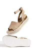 SODA Clip Womens Casual Espadrilles Trim Flatform Studded Wedge (5.5 M US, Natural Taupe Nubuck)