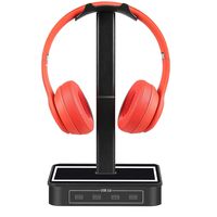 Headphone Stand with USB Hub Znoble Gaming Headset Stand with USB Type-C Hub Multiport Adapter, 4 USB 3.0 Ports-Compatible with Bose, Sony, Beats, JBL, Panasonic, AKG, Sennheiser, Shure and More-Black