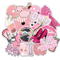 Dylan's Cabin Vsco Water Bottle Stickers Packs, Girl Cute Waterproof Vinyl Sticker, Laptop Luggage Phone Car Skateboard for Teenager (Pink /50pcs)