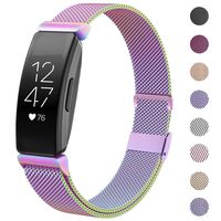 HAPAW Bands Compatible with Fitbit Inspire HR, Inspire Metal Band Accessories Stainless Steel Mesh Bracelet Women Men Wristbands Strap for Inspire & Inspire HR Fitness Tracker