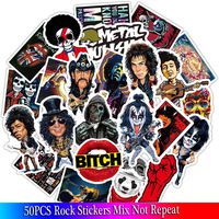 50PCS Mixed Pack Cool Rock Stickers Set Sexy Skull Terror Stickers for Luggage Skateboard Laptop Stickers Sets