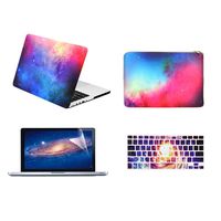 TOP CASE - 4 in 1 Galaxy Graphic Hard Case, Keyboard Cover, Screen Protector and Sleeve Bag Compatible MacBook Pro 13" with Retina Display Model A1425 / A1502 - Pink