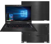 Decalrus - Protective Decal for Lenovo ThinkPad X1 Yoga (1st Gen.) (14" Screen) Laptop Black Texture Brushed Aluminum Skin Skins Decal for case Cover wrap BAthinkpadX1yogaBack