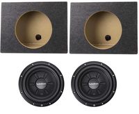 2) Rockford Fosgate R2SD4-10 10" 800W Car Shallow Subs + 2) Single Sealed Boxes