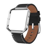 SWEES Leather Bands Compatible with Blaze Smart Watch, Genuine Leather Replacement Band with Metal Frame Small & Large for Women Men, Champagne Gold, Rose Gold, Black, Brown, White, Grey, Beige