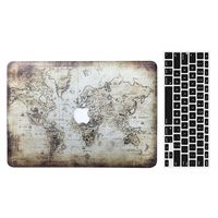 2013-2015 Ver MacBook Pro Retina 15'' Case and Keyboard Cover, AICOO 2-in-1 Beautiful Hard Case Cover with Keyboard Skin Protector for MacBook Pro Retina 15.4 inch A1398, Ancient Map