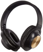 Wireless Headphones Noise Cancelling Bluetooth Earphone with Mic Deep Bass Over Ear Headset Comfortable Protein Earpads Long Playtime (Gold-H)