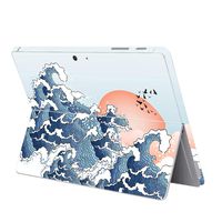 MasiBloom Protective Decal Sticker Protector Laptop Cover Skin for 10" 10 inch Microsoft Surface Go Tablet (2018 Released) (for 10" Surface Go, Wave/Seagull- Red)