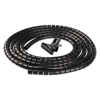 Chengsi Cable Organizer Coiled Tube Sleeve Cable Cable Management Sleeve (Black Length118.1inches Diameter0.62inches)