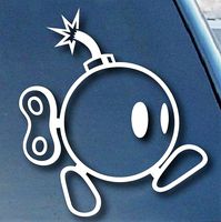 Super Mario's Brother 4" Bobomb Decal Sticker for Cars Laptops Tablets Skateboard - WHITE