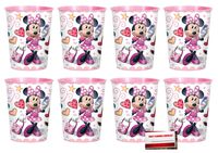 Disney Minnie Mouse Pink 16 oz Plastic Favor Cups 8 Pack (Plus Party Planning Checklist by Mikes Super Store)