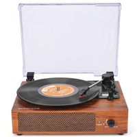Record Player Turntable 3 Speed Vinyl Record Player with Stereo Speakers Phonograph Belt Driven Vintage Turntable for Vinyl Player Vinyl Record Player Portable Turntable Wireless Record Player