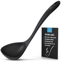 Zulay Soup Ladle Spoon - Cooking and Serving Spoon for Soup, Chili, Gravy, Salad Dressing and Pancake Batter - Large Nylon Scoop & Soup Ladel Great for Big Punch Bowl, Wok, Canning and Pouring