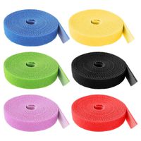 ATPWONZ 6 Roll Hook and Loop Fasteners, 0.57" Width Hoop & Loop Tape Strap Cable Ties - 13 Yard Reusable Fastening Tape Wire Organizer for Cords Cable Management