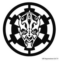 UR Impressions Blk Darth Maul Over Galactic Empire Insignia Decal Vinyl Sticker Graphics for Cars Trucks SUV Vans Walls Windows Laptop|Black|5.5 inch|URI463