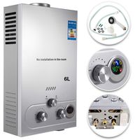 VEVOR Propane Hot Water Heater 6L Tankless Propane Water heater 12KW Stainless Steel Liquefied Petroleum Gas Water Heater with Shower Head Kit Wall-Mounted Water Heater